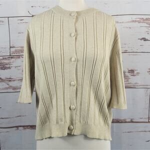 MSCH Moss Copenhaden Marlena Rachelle 2/4 cardigan short sleeve cream Size S/M